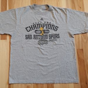 Vintage Adidas San Antonio Spurs 2007 NBA Champions T Shirt Gray Men’s L